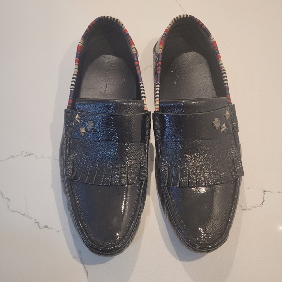 Gucci Leather Printed drivers - black loafers - Shoe size 9.5 - Picture 6 of 14